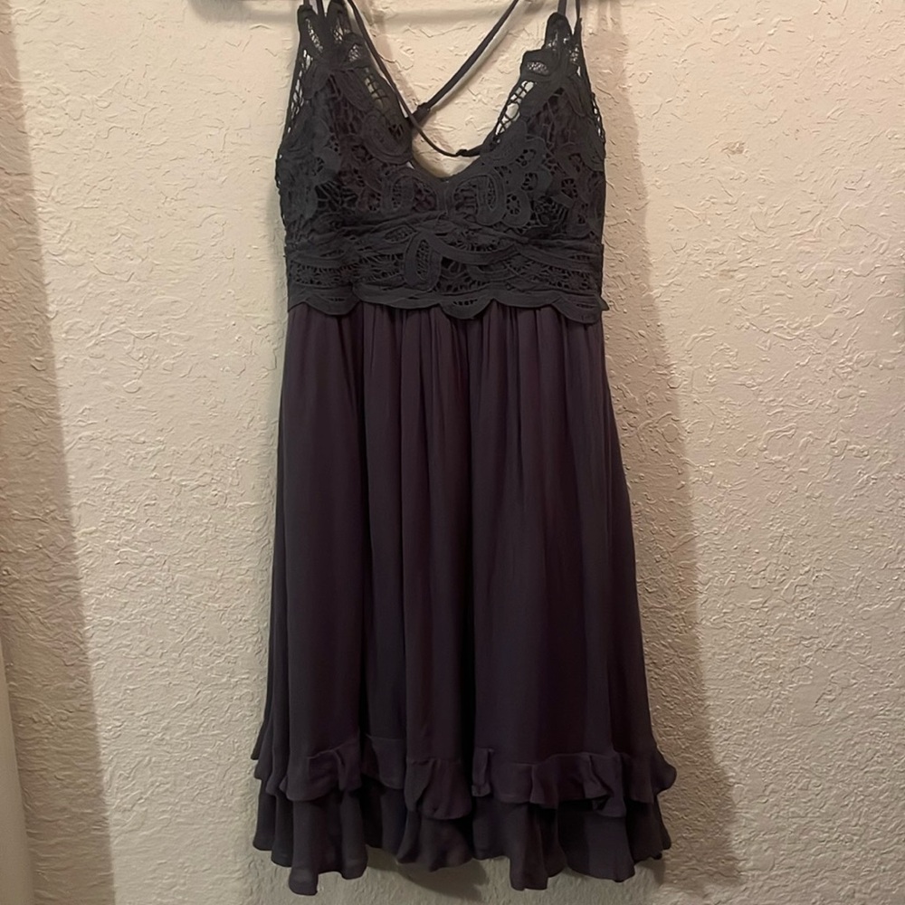 dark blue/purple dress